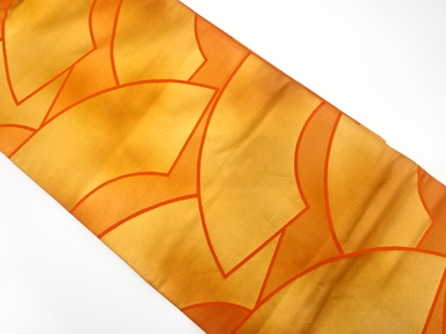 JAPANESE KIMONO / ANTIQUE FUKURO OBI / SILK / WOVEN JIGAMI PATTERN